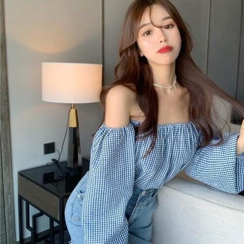 Blouse Women Shirt off-Shoulder Sun Protection Womens Summer Shirt Long Sleeve Top Blusas Mujer De Moda