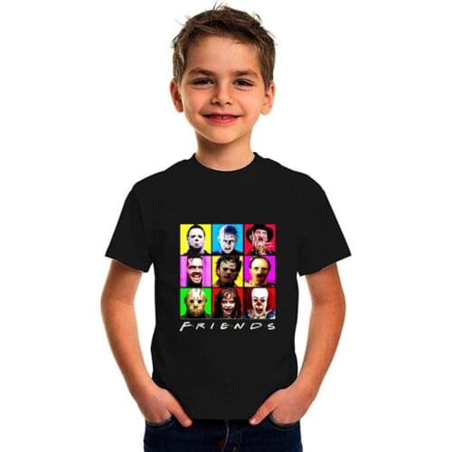Halloween Horror Movie Friends T-shirt Boys Funny Gaphic Tees Fashion Casual Kids Tops T Shirts Toddler Girl Tshirts New Fashion