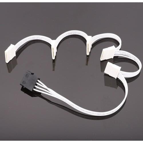 Molex 4Pin Male to 5 SATA Female Hard Drive Power Cord Power Adapter Hard Drive Supply Cable for DIY PC Server 24 inch