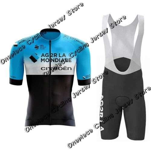 2021 AG2R Cycling Clothing Men Team Jerseys Set Summer New Race Road Bike Suit Bicycle Bib Shorts Tops Maillot Ropa Ciclismo