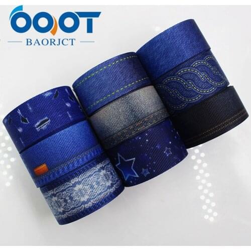 OOOT BAORJCT 175161 22mm 10yard Cowboy Ribbons Thermal transfer Printed grosgrain Wedding Accessories DIY handmade material