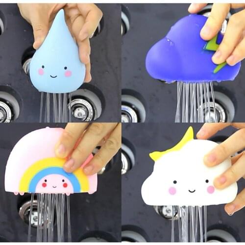 Cute Baby Bath Water Toy Early Education Cute Raindrop Rainbow Weather Toy Clouds Shower Floating Toys Kids Bathroom Water Toys