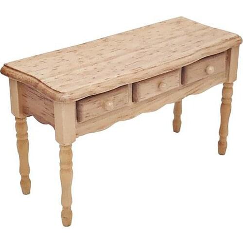 1/12 Scale Dollhouse Miniature Table Toy Dolls House Wooden Desk Model, Creat Life Scene