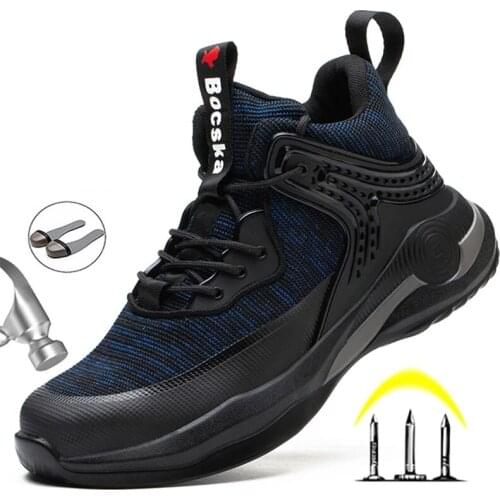 Men Work Sneakers Indestructible Work Boots Lightweight Men Boots Steel Toe Cap Safety Shoes Winter Boots Men Steel Toe Shoes