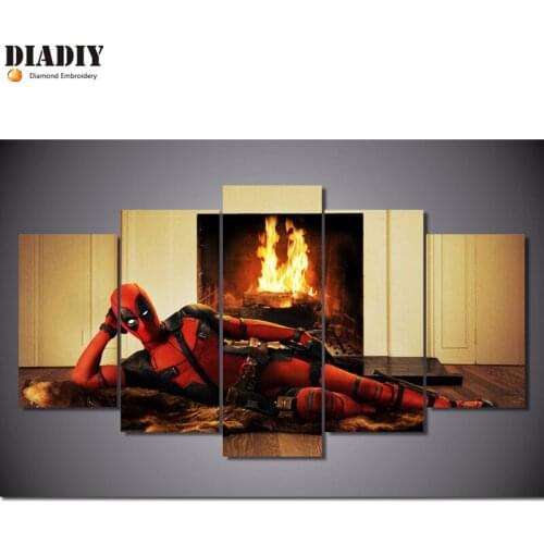 5pc Full Square&round drill 5D DIY Diamond embroidery Deadpool Diamond Painting Cross Stitch Rhinestone Mosaic decor gift