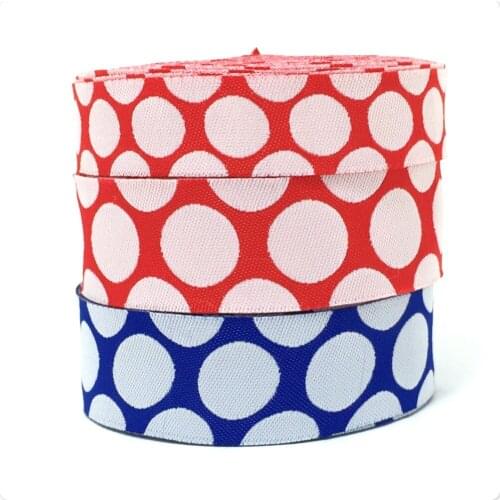 NEW RIBBON COLOUR DOTS SINGLE FACE JACQUARD RIBBON 5/8" AND 7/8" 16MM AND 22MM 10YARD/ROLLS dog chain accessories