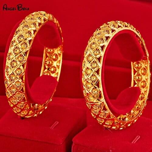 2021 Fashion New Linen Flower Color Gold Luxury Jewelry Muslim Women Bracelet Wedding Party Holiday Gift Wholesale