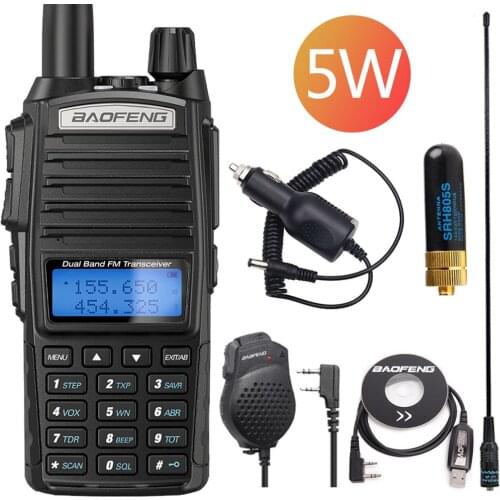 Baofeng UV-82 5W Dual PPT Walkie Talkie VHF/UHF Dual Band Portable CB Ham Station UV-5R UV-9R Amateur Police Scanner Ham Radio