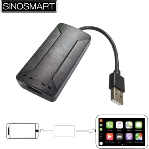 SINOSMART Wired USB Link Apple CarPlay Android Auto Mini USB Dongle/Stick for Android Navigation Player