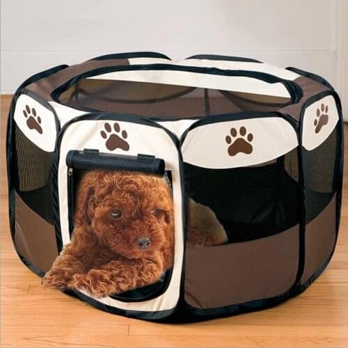 Claw Print Foldable Pet Tent House Fence Indoor Outdoor Game Safeguard Playpen Small Medium Cat Dog Cage Pet Cage Delivery Room