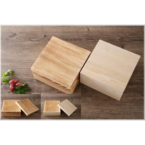 Special offer Tiandi cover wooden box Square antique wooden box Desktop storage box Packaging box Gift box Wooden box
