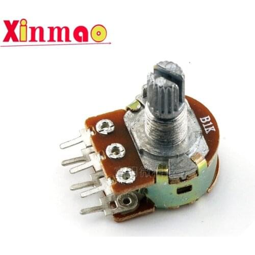 1pcs WH148 B1K B2K B5K B10K B20K B50K B100K B500K 6Pin 15mm Shaft Amplifier Dual Stereo Potentiometer 1K 2K 5K 10K 50K 100K 500K