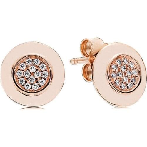 GChic 925 Sterling Silver Classical Stud Earrings Fashion Daily Wear Crystal Zircon Stone Rose Gold Korean Earrings For Women