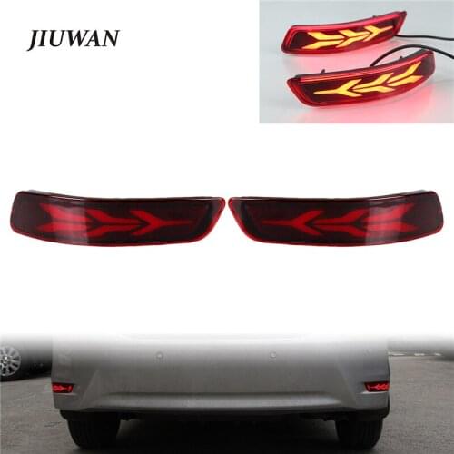 1 Pair Car Rear Bumper Fog Lamp Brake Light for Toyota Corolla Altis Multifunction LED Flashing Reflector Lamp Turn Signal Light