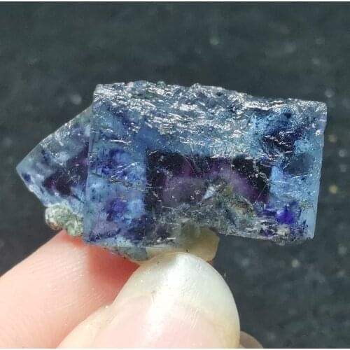 11.1gNatural purple fluorite mica stone home decoration ring vein healing geology teaching CRYSTAL QUARTZ GEM