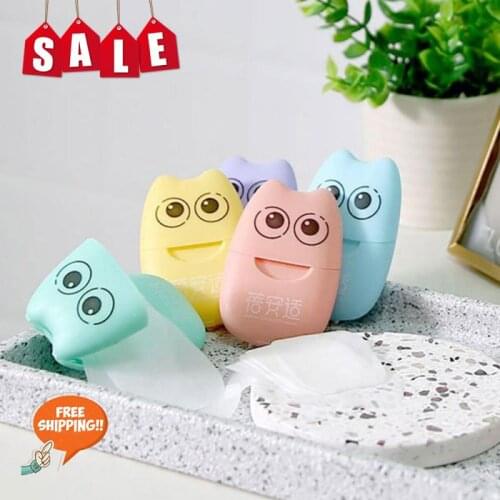 20 PC/Box Travel Hand-washing Soap Paper Multifunctional Sliced Cleaning Paper Disposable Boxed Mini Soap with box cleaning tool
