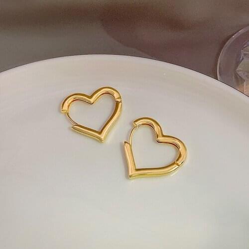 2021 New Heart-shaped Geometric Earrings Korea Temperament Gold Earrings Girls Party Jewelry Gifts