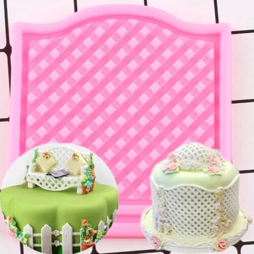 Diamond Grid Lace Silicone Mold DIY Party Cake Decorating Tools Cake Border Fondant Moulds Candy Polymer Clay Chocolate Molds