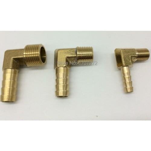 Free shipping 6mm Hose Barb x 3/8" inch Male BSP Thread Elbow Brass Barbed Fitting Coupler Connector Adapter