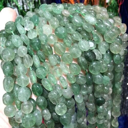 Natural Stone Beaded Green Strawberry Crystal Irregular Shape Beads For DIY Bracelet Necklace Small Fresh Jewelry Size 8x10mm