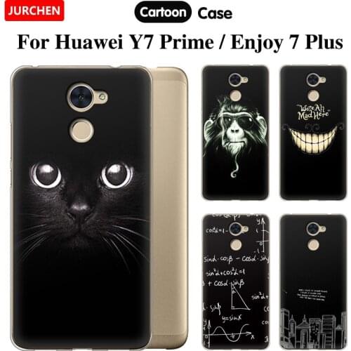 JURCHEN For Huawei Y7 Prime Cute Cartoon TPU Case For Huawei Enjoy 7 Plus TRT-AL00 TRT-AL00A TRT-TL10 TRT-TL10A TRT-L21A TRT-L53