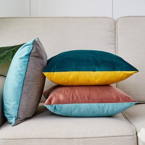 CANIRICA Cushion Cover Yellow Throw Pillows Cover 45*45 Velvet Pillow Home Decorative Funda Cojin For Sofa Living Room Bedroom