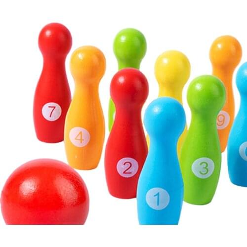Bowling Play Set for Kids, Wooden Suitable for Indoor and Backyard Learning Fun Toys for Children Boys Girls Gift for Kids
