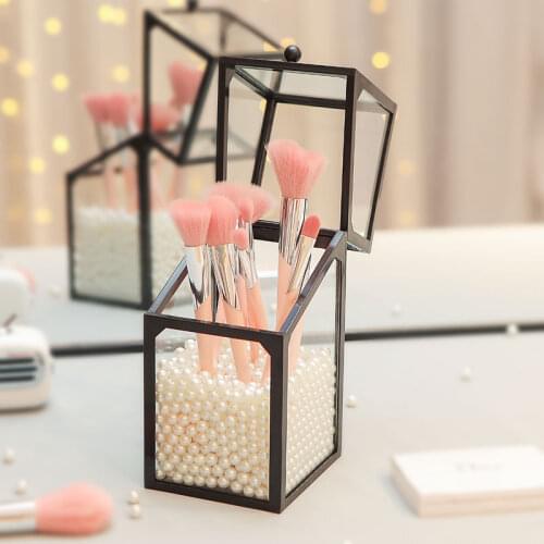 FANSHU Acrylic Makeup Brush Holder Makeup Organizer Cosmetic Holder Lipstick Pencil Storage Container Transparent Box Holder