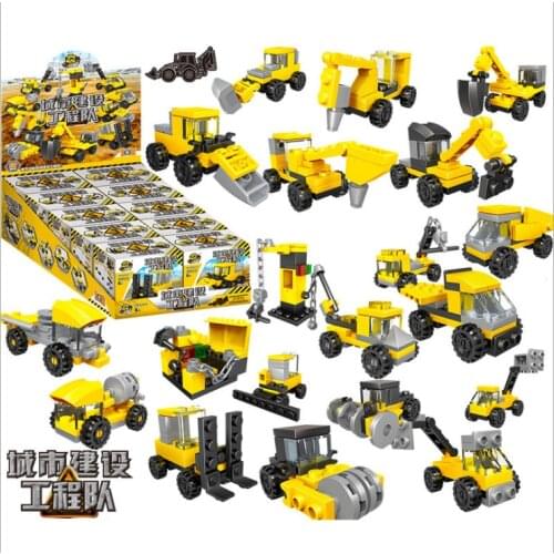 City Bricks For Kids Engineering Bulldozer Crane Technic Truck Building Block Construction Toy For Children Clicking Block