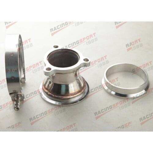 UNIVERSAL STAINLESS STEEL 2.25" 3BOLT TO 3.0'' V-BAND TURBO DOWNPIPE ADAPTER KIT