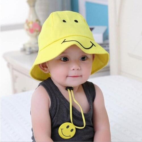 MAYA STEPAN 1 Piece Cotton Smile Infant Sun Summer Outdoor Girls Unisex Boys Baby Hats Cap Cute Toddlers Bucket