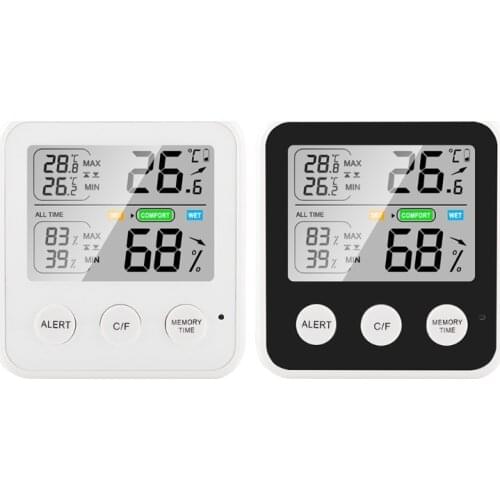 Digital Hygrometer Indoor Thermometer Room Thermometer Humidity Gauge with Temperature Humidity Monitor White Black