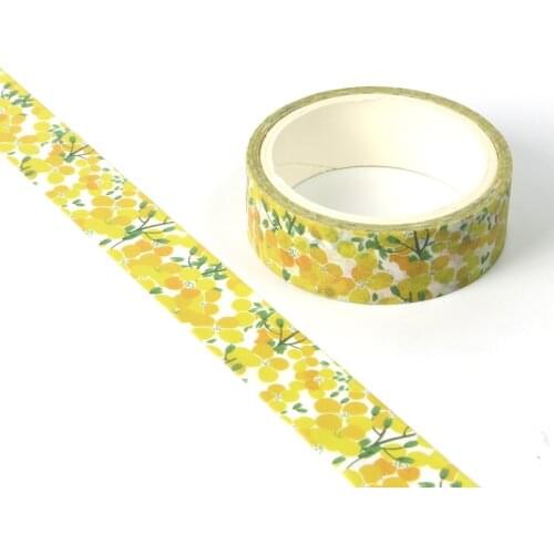 1pcs Cute Beautiful Plant yellow Leaves Decorative Washi Tape Paper DIY Scrapbooking Masking Tape School Office Supply