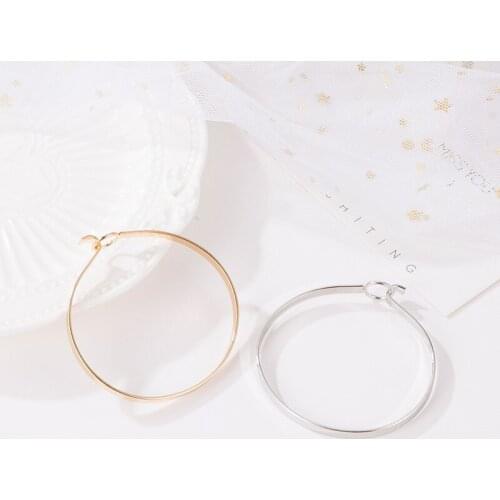 Little Hoop Buckle Closed Simple Metallic Golden Silver Plated Bangles for Women