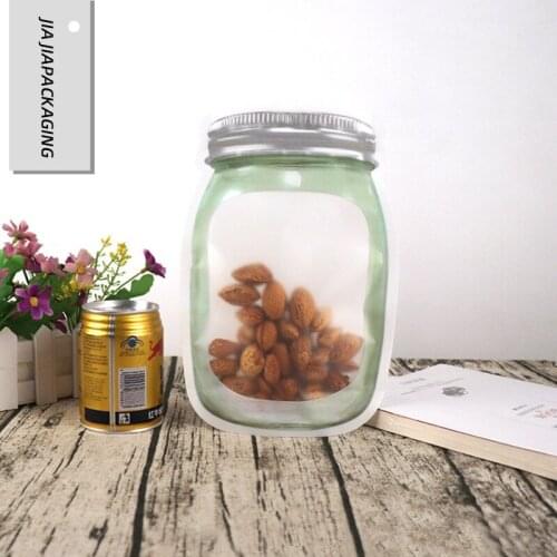 Reusable Mason Jar Bottles Bags Nuts Candy Cookies Bag Seal Fresh Food Storage Bag Snacks Zipper Sealed Kitchen Organizer