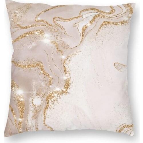 Soft Gold And Cream Marble Pattern Throw Pillow Cover Home Decor Square Geometric Cushion Cover 40x40 Pillowcover For Sofa