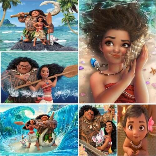 Disney Moana Series 5D DIY Diamond Painting Kits Cross Stitch Full Square/Round Diamond Embroidery Home Decor Gift