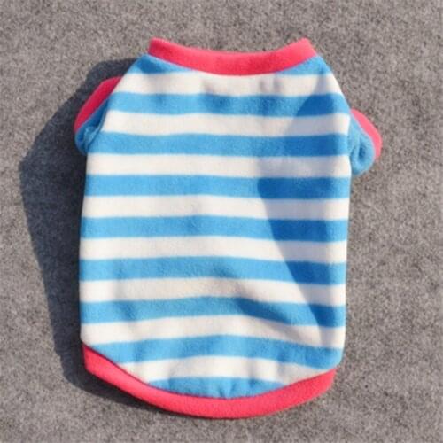 Blue Striped Pet Dog Clothes Clothings Dogs Super Small Clothing Cute Fashion Chihuahua Print Autumn Winter Boy Girl