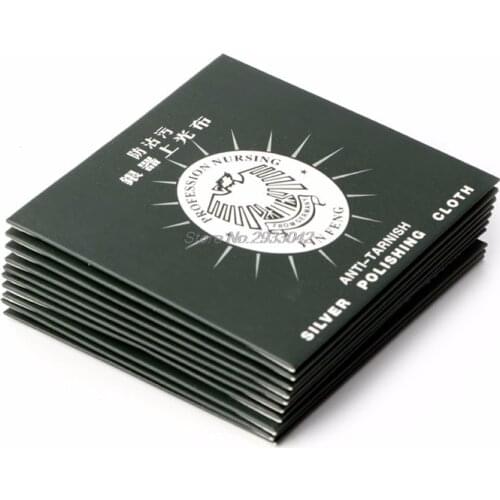 Wholesale! 50PCS Silver Polishing Cloth 8X8CM Antitarnish Square Cloth for Burnishing Buffing Gold Clean Tool Random Color