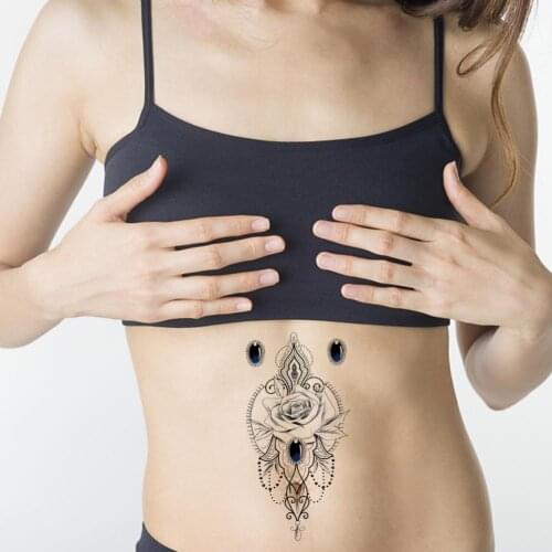 Wholesale Temporary Tattoos Sticker Coloful Flower Pattern Chest Body Art Fake Tattoo Waterproof Stickers