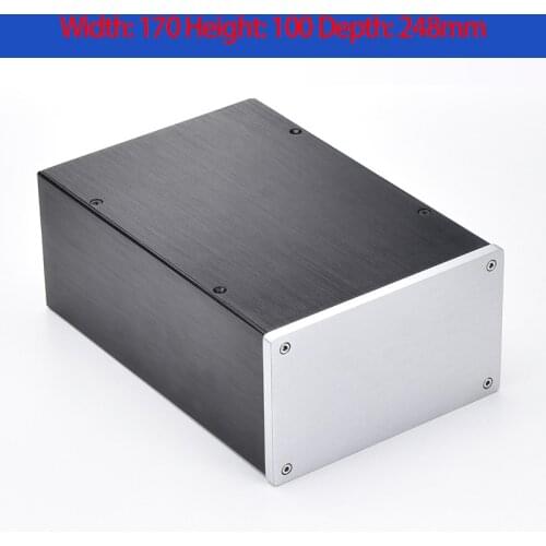 KYYSLB 170*100*248mm All Aluminum Double Layer Amplifier Chassis Box House DIY with Double Layer Partition Amplifier Case Shell