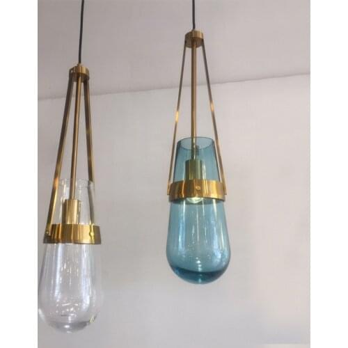 Postmodern glass chandelier designer simple personality creative small water drop living room restaurant cafe bar table lamp