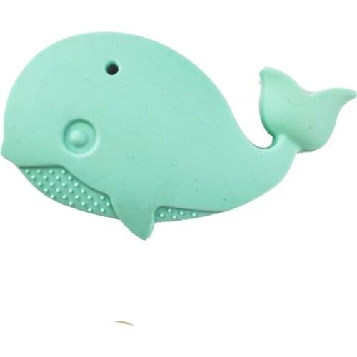 1pc Silicone Whale Baby Teethers Rodent Beads DIY Chew Necklace Pacifier Chain Pendant Food Grade Silicone BPA Free