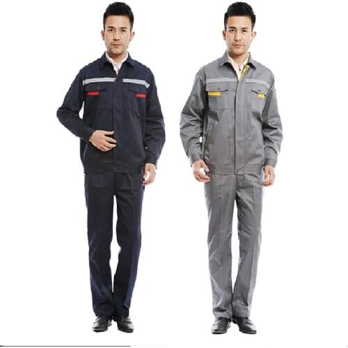 Worker clothing workwear clothes set male Factory uniform clothes Long-sleeved overalls suit Autumn And Winter Reflective strip