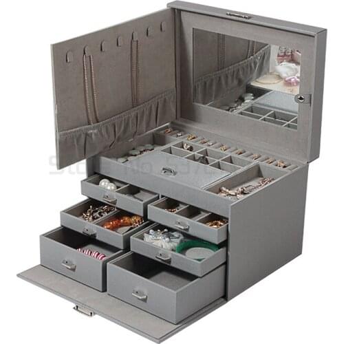 Large capacity jewelry box European Princess Korean wooden jewelry box jewelry first jewelry storage box