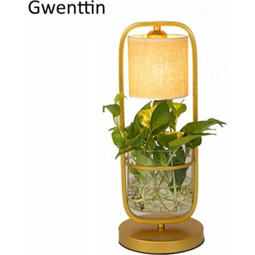 Modern DIY Potted Plant Table Lamps Nordic Home Decor Standing Desk Light for Living Room Bedroom Led Light Fixtures Luminarias