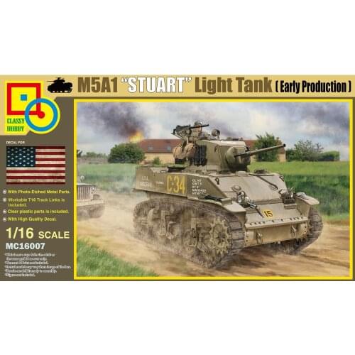 Classy Hobby MC16007 1/16 M5A1"STUART"Light Tank (Early Production) - Scale Model Kit