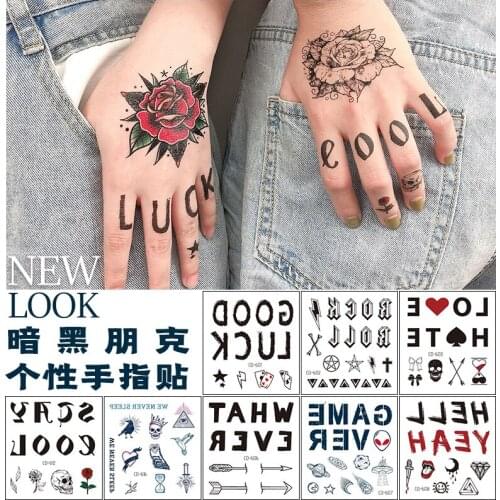 Finger tattoo small size necklace flower wave liners geometric printing water transfer slider temporary tattoo sticker RA054
