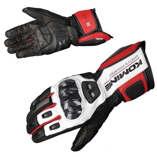 Spring and summer breathable gloves Motorcycle riding Komine touchable leather Anti-Wear Screen GK-black 198