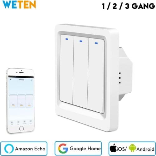 Wifi Smart Light Switch, EU UK 110V 220V Tuya Smart Life App Remote Control, Work with Alexa Google Home, Wifi Smart Home Switch